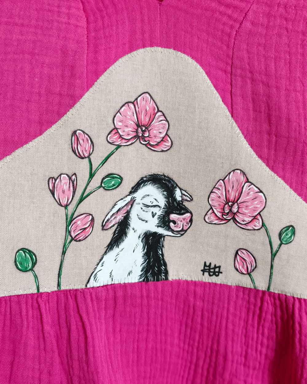 Upcy šaty – Krava a Orchidea (M/L)