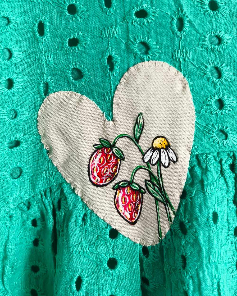 Upcy šaty/Overál – Krava a Jahody (M)